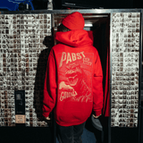Godzilla Clawed Ribbon Red Hoodie