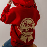 Pabst Blue Ribbon Red Hoodie